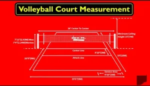 Volleyball net height and court measurements 