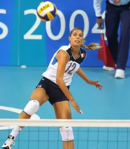 Young Francesca Piccinini playing volleyball 